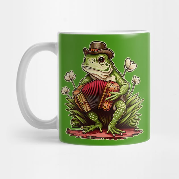 Irish Cottagecore Frog Playing Accordion by Apocatnipse Meow